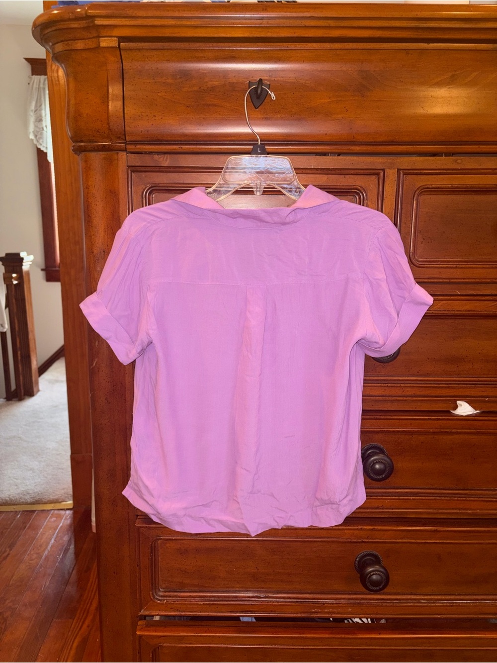 NWT Banana Republic Petite Lavender Short Sleeve Button Blouse XXS - Picture 2 of 6